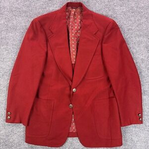 Hart Schaffner & Marx Blazer Mens 40R Red Gold Button Sport Coat Wolf Brother